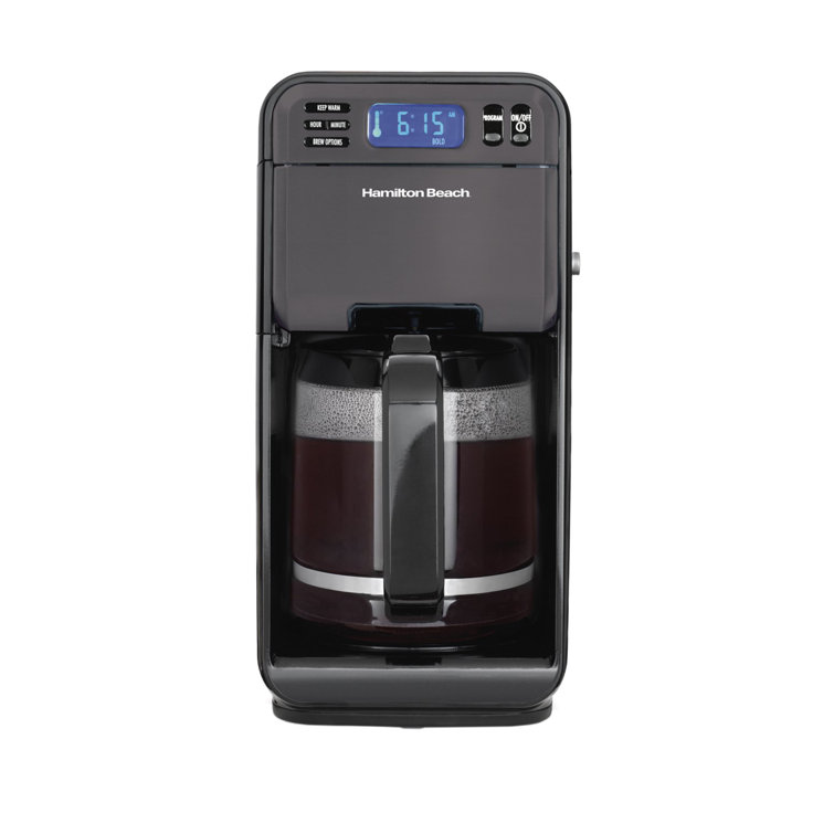 Hamilton Beach Elite 12 Cup Programmable Coffee Maker in Black Stainless Steel Reviews Wayfair